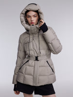 [Preview] Hooded Goose Down Jacket With Belt GOELIA