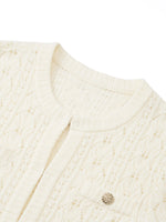 100% Wool Open Knit Women Cardigan GOELIA