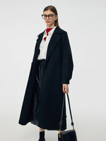 Cashmere Wool Double-Faced Longline Women Wrap Overcoat GOELIA