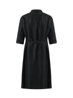 18 Momme Xiang Yun Silk Single-Breasted Women Midi Shirt Dress With Belt GOELIA