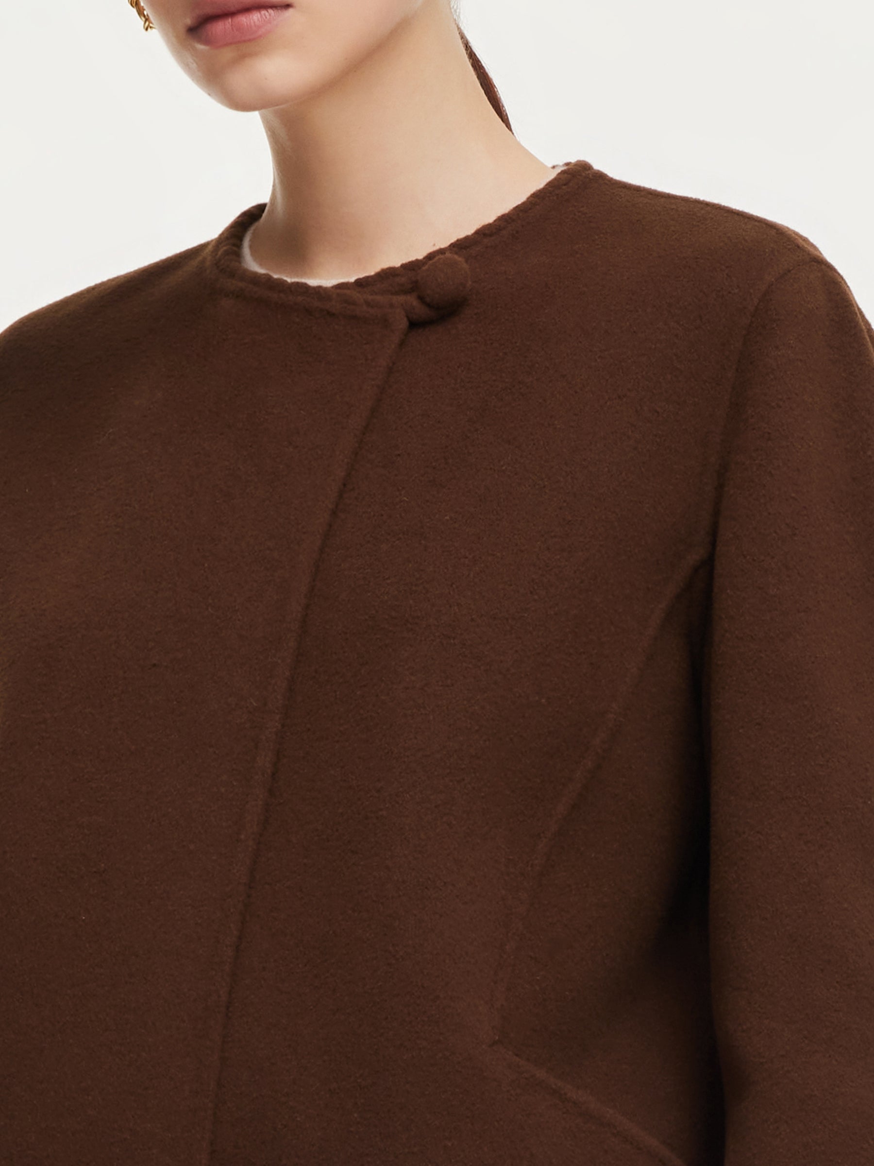 Cashmere Wool Blend Double-Faced Women Cropped Jacket GOELIA