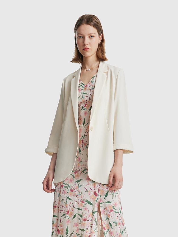 Minimalist Gathered Waist Blazer GOELIA