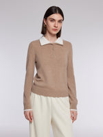 [Preview] 100% Wool Mock-Layered Women Knit Top GOELIA