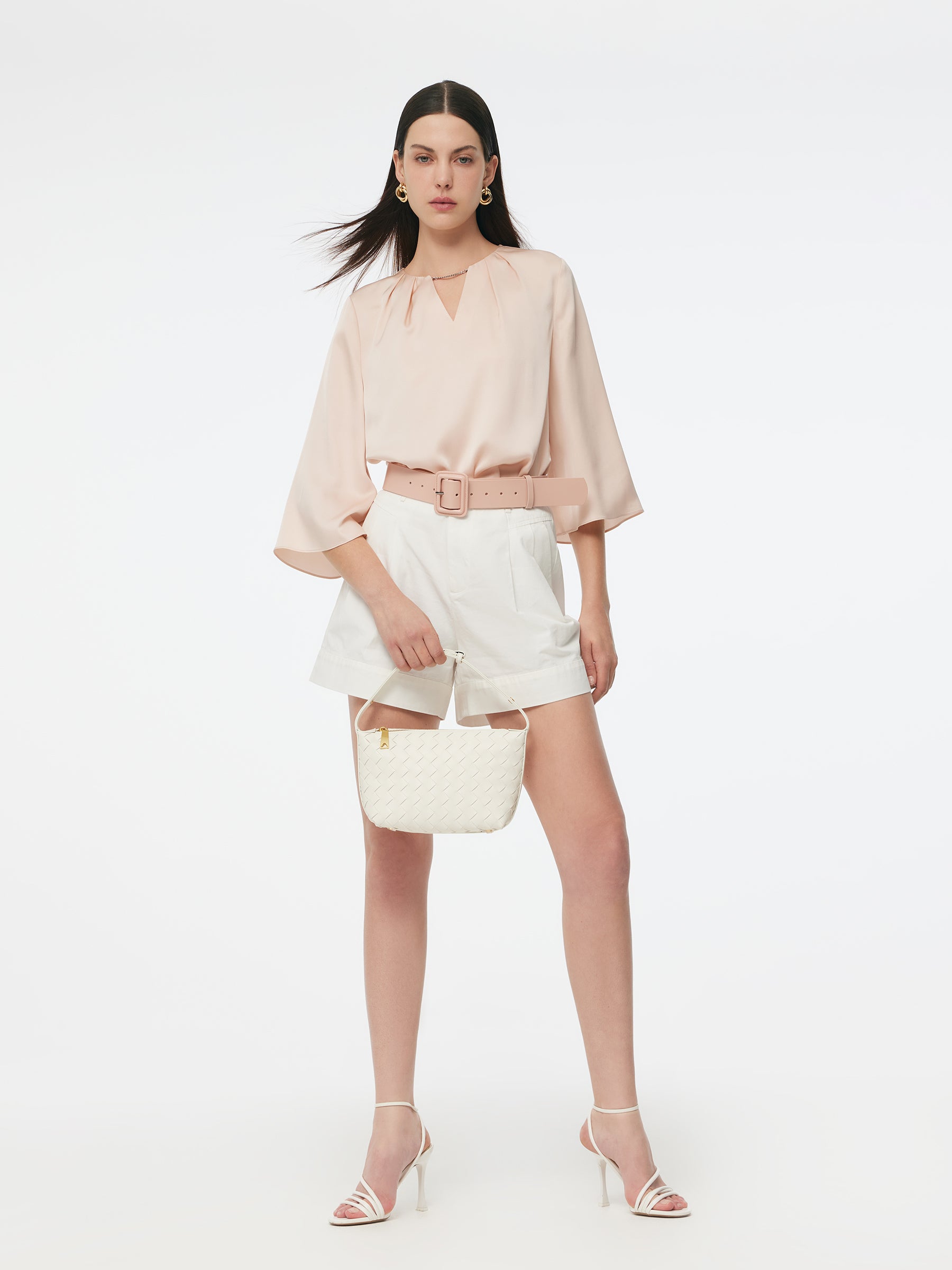 22MM Mulberry Silk 3/4 Sleeve Women Blouse GOELIA