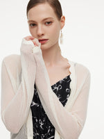 [Preview] Ribbon Print Strap Dress And Cardigan Two-Piece Set GOELIA