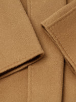 Camel Pure Cashmere Lapel Women Coat GOELIA