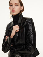 PU Leather Adjustable Waist Women Jacket GOELIA
