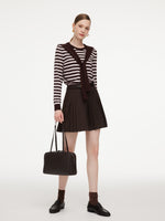 [Preview] Round Neck Stripe Women Knit Top With Detachable Sailor Collar GOELIA