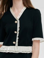 Ruffle Patchwork Women Midi Dress GOELIA