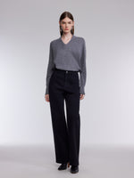 100% Cashmere V-Neck Batwing Sleeve Women Sweater GOELIA