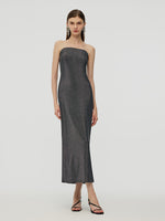 Glitter Women Party Slip Maxi Dress With Detachable Spaghetti Strap GOELIA
