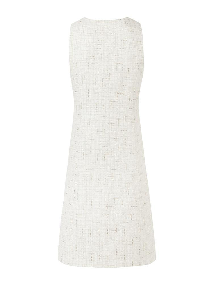 A-Line Sleeveless Tweed Dress GOELIA