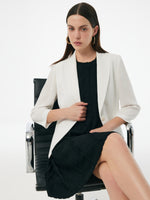 Triacetate Blend Gathered Waist Women Blazer GOELIA