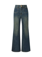 Denim High-Waisted Women Flared Jeans GOELIA