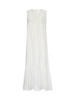 Tencel Blend Embroidered Women Sleeveless Maxi Dress GOELIA