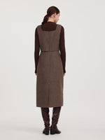 100% Washable Wool Knit Top And Sleeveless Dress Two-Piece Set GOELIA