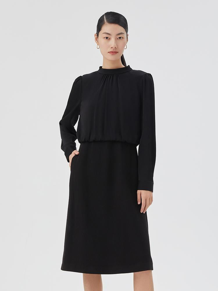 Acetate Top And Washable Wool Women Skirt Two-piece Suit GOELIA