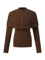 Lyocell Blend Knit Top And Cape Two-Piece Set GOELIA