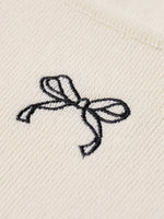[Preview] Lyocell Blend Bowknot Embroidered Women Square Neck Knit Top GOELIA