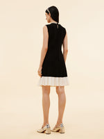 Tencel Blend Beaded Neck Women Sleeveless Knit Mini Dress GOELIA