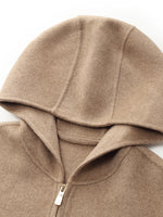 100% Cashmere Hooded Unisex Overcoat GOELIA