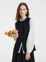 Shirt And Vest And Tulle Skirt With Belt Three-Piece Set GOELIA