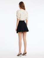 Round Neck Polka Dots Women Blouse GOELIA