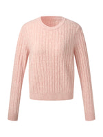 100% Wool Cable Knit Women Sweater GOELIA