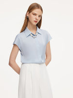 [Preview] 22MM Mulberry Silk Women Shirt With Silk Scarf GOELIA