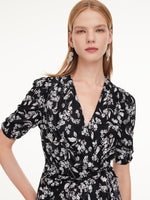 Floral Print Reversible V-Neck Women Wrap Midi Dress With Slip Dress GOELIA