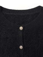Black Brushed Cashmere Women Cardigan GOELIA