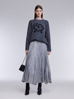 Wool Blend Sheep Jacquard Women Sweater GOELIA