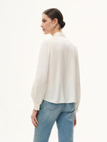 22MM Mulberry Silk Women Stand Collar Shirt GOELIA