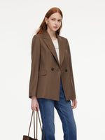 100% Worsted Merino Wool Women Blazer GOELIA