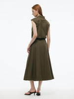 Cap Sleeve Elastic Hem Top And A-Line Skirt Two-Piece Set GOELIA