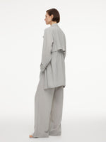 [Preview] Triacetate Blend Drawstring Waist Women Trench Coat GOELIA