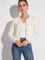 Round Neck Single-Breasted Women Cardigan GOELIA