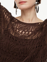 Cotton Blend Open-Knit Top And Camisole Two-Piece Set GOELIA