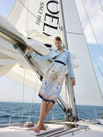 19 Momme Silk Map Printed Skirt GOELIA