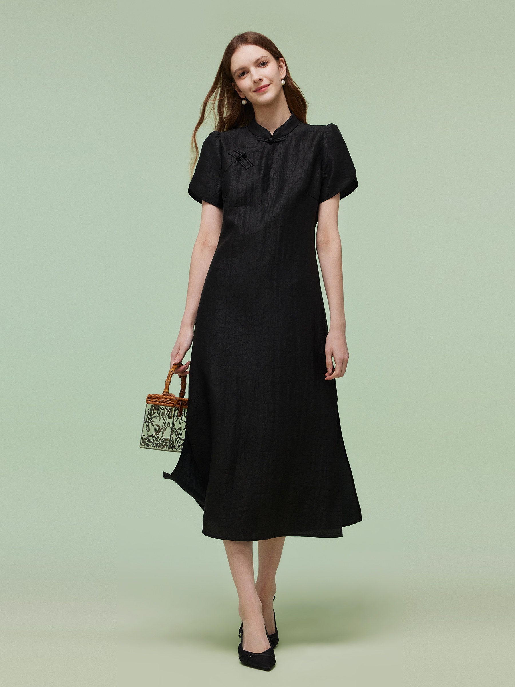 18MM Xiang Yun Silk Women Qipao Maxi Dress GOELIA