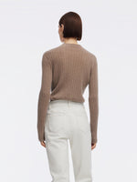 100% Cashmere Seamless Mock Neck Women Sweater GOELIA
