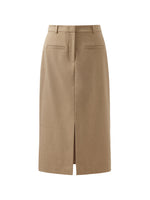 Basic Straight Slit Women Skirt With Belt GOELIA