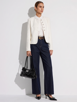 Wool Blend Tweed H-Line Women Cropped Jacket GOELIA