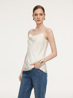 22MM Mulberry Silk Cowl Neck Women Camisole With Scrunchie GOELIA