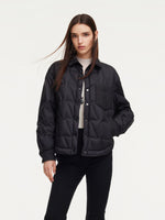 Drawstring Hem Shirt Collar Goose Down Jacket GOELIA