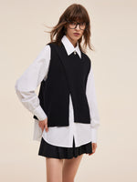 Knit Tank Top And Long Sleeve Shirt Two-Piece Set GOELIA