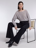 [Preview] Denim Fleece Lined Women High-Waisted Flared Jeans GOELIA