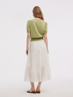 Tencel Blend Butterfly Embroidered Women Knit Top GOELIA