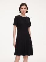 Triacetate Blend Beaded Neck Women Mini Dress GOELIA