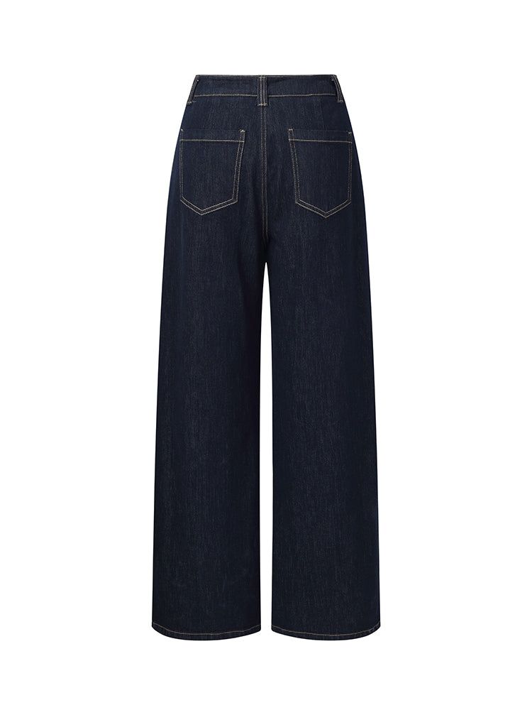 [Preview] Denim Adjustable Waist Women Jeans With Detachable Down Liner Pants GOELIA